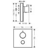 ShowerSelect Glass termostato de gran caudal empotrado con control adicional para 1 salida Hansgrohe® Código: 15735400
