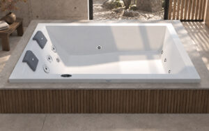 Bañera JACUZZI© con hidromasaje Clean 180x120