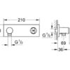 Grohe® Grohtherm Unión de montaje en pared con ducha de mano codigo 27621000