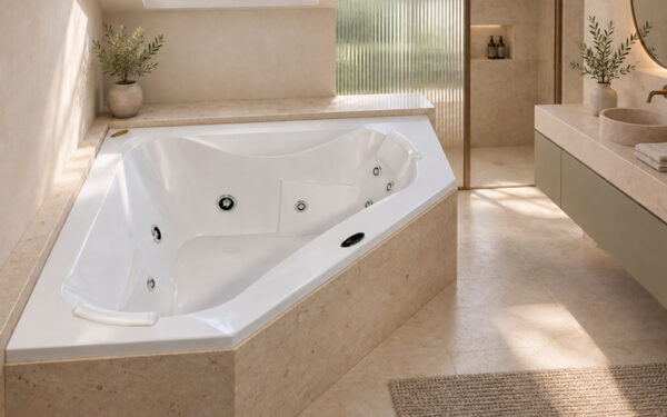 Bañera JACUZZI© con hidromasaje  Espree Corner 152x152x55