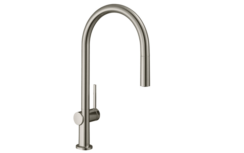 Hansgrohe Talis M54 Mezclador monomando de cocina 210 Acabado de acero inoxidable con caño extraíble, 1 jet. codigo 72802800