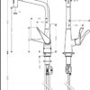 dssfF Hansgrohe Metris Select M71 Mezclador monomando de cocina 320, ducha extraíble, 2jet código 73820000