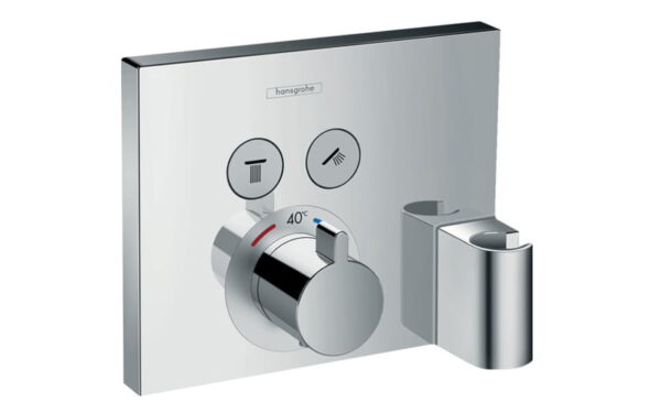 fuururuouroqr Hansgrohe ShowerSelect Termostato empotrado 2 funciones con toma de agua y soporte de ducha código 15765000