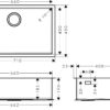 Hansgrohe S71 S719-U660 Fregadero de bajo mesada 660 Acero inoxidable codigo 43428800