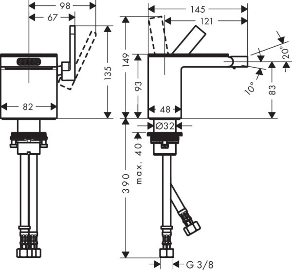 153__amg00478_eps Hansgrohe AXOR MyEdition Mezclador monomando de bidé con vaciador push-open codigo 47210000