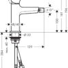 153__hmg01588_eps Hansgrohe Metropol Monomando de bidé con maneral plano y vaciador push-open codiogo 32520000