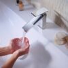 Hansgrohe Tecturis E Mezclador monomando de lavabo 110 CoolStart con vaciador automático codigo 73014000
