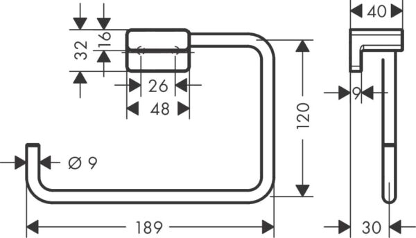 153__hmg02309_eps Hansgrohe AddStoris Q Toallero de aro codigo 41754000