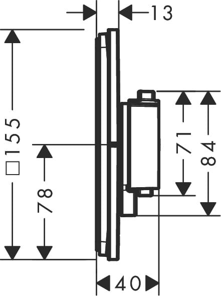 Hansgrohe© Termostato ShowerSelect Comfort Q instalacion empotrada 2 funciones código 15583000 - Imagen 3