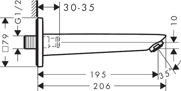 Hansgrohe Logis Caño de bañera codigo 71410000 - Imagen 3